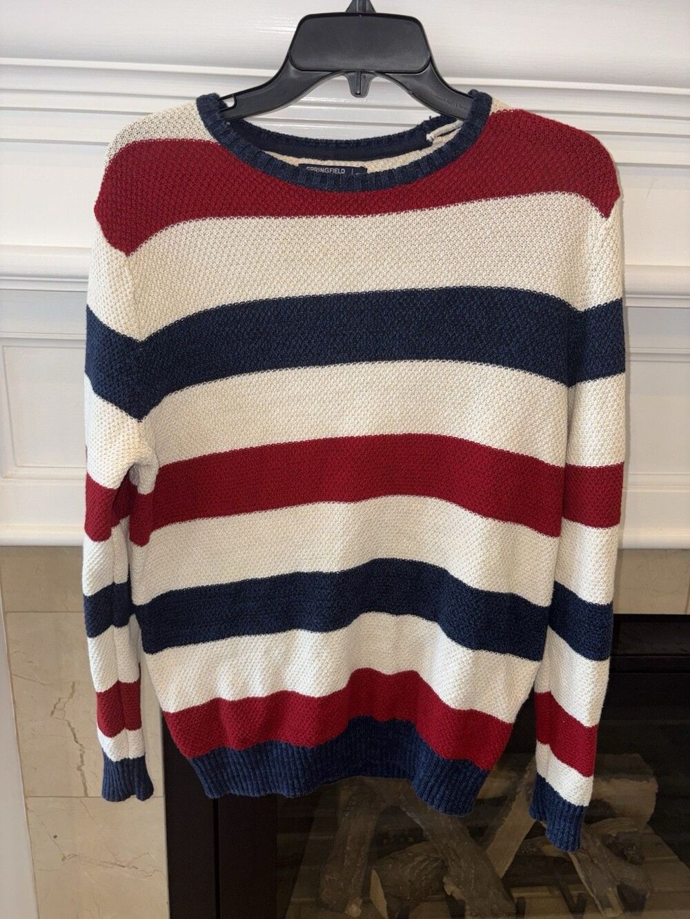 Sz Medium Springfield Striped Ribbed Sweater - Chic & Cozy!